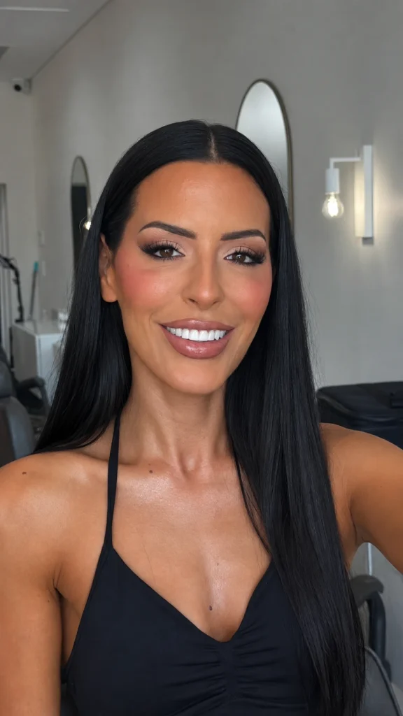 Professional portrait of the owner of Bronzed By Sabrina, a luxury mobile spray tanning service in Sydney