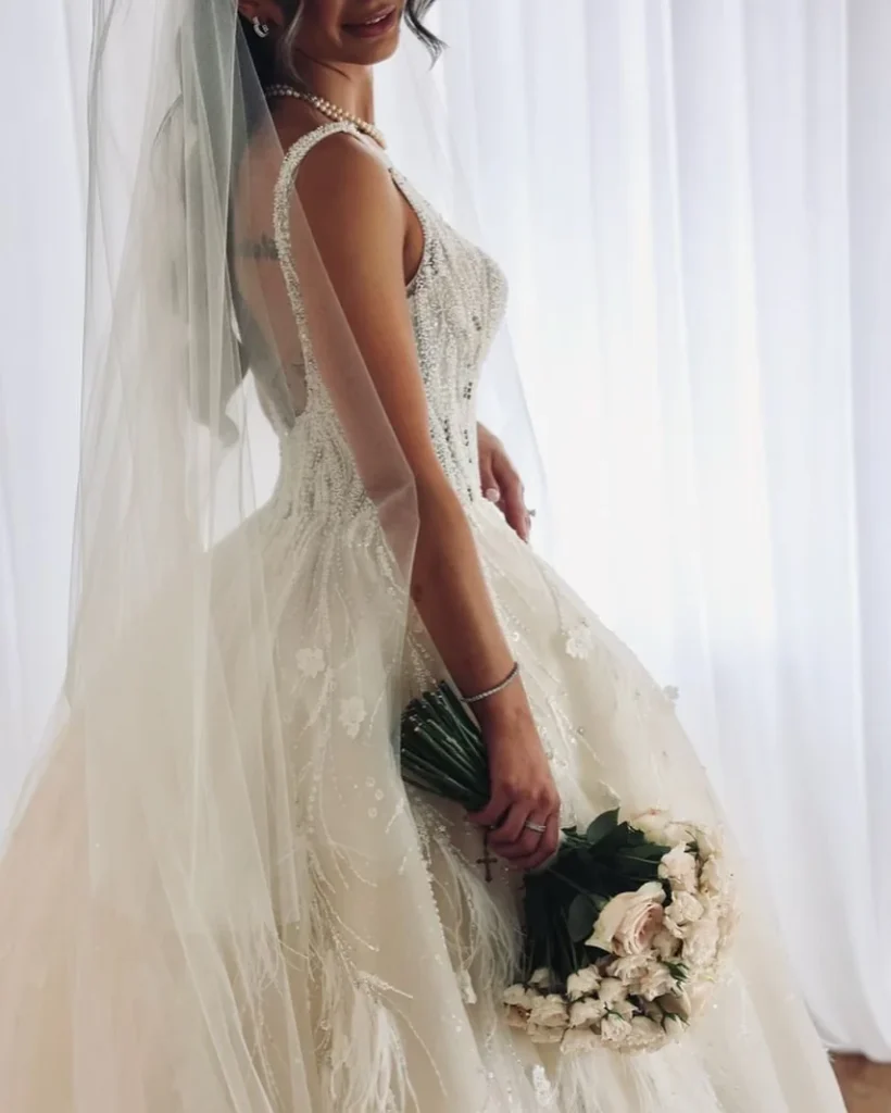 Bride with a natural-looking mobile spray tan in Sydney by Bronzed By Sabrina